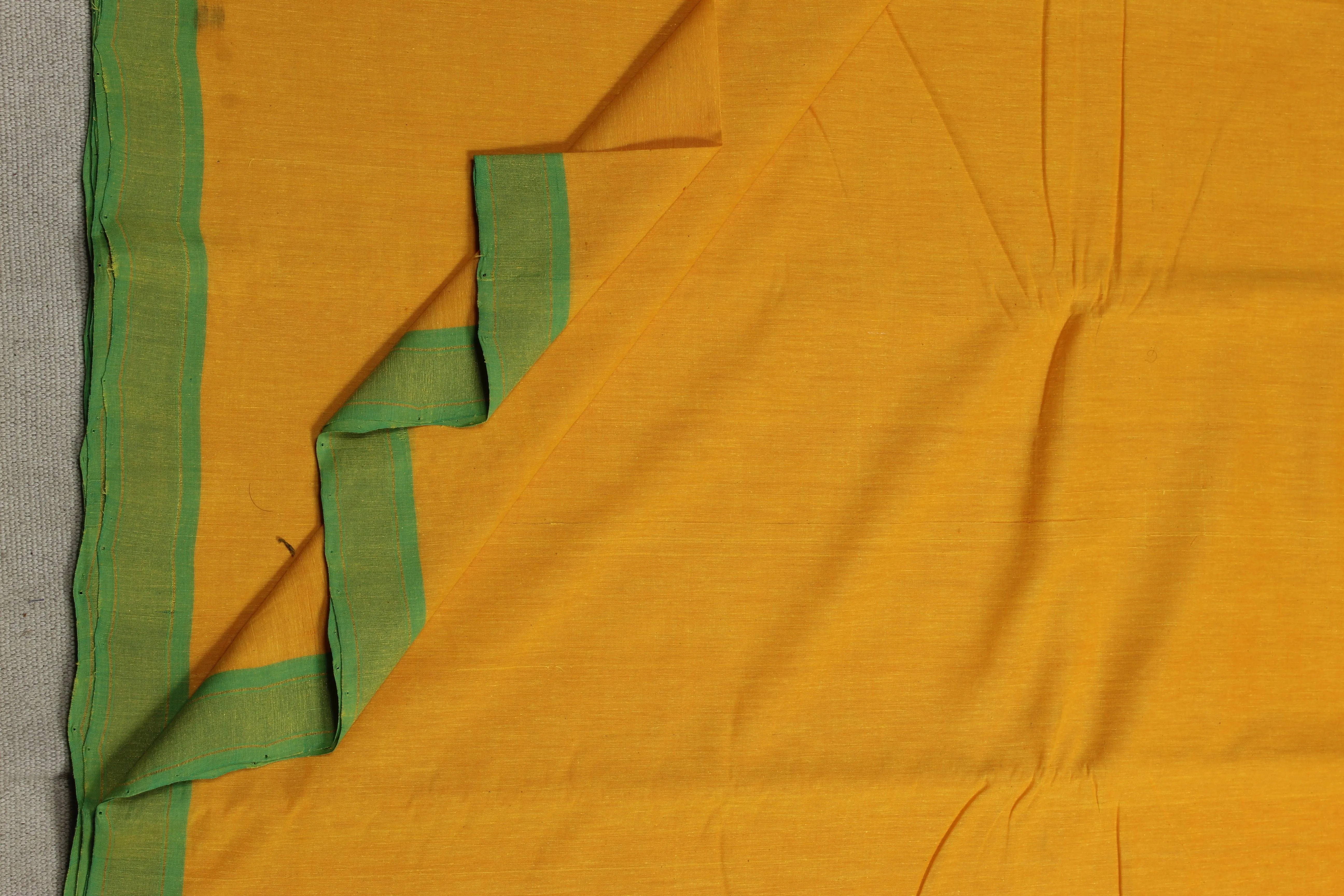 0.65m Handloom yellow cotton fabric