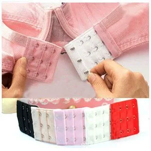 17 pcs Assorted Colors Women 2-Hook 3 Rows Spacing Bra Extender Strap