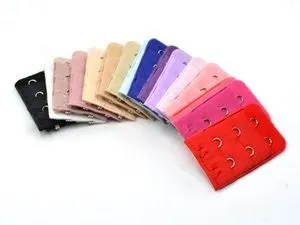 17 pcs Assorted Colors Women 2-Hook 3 Rows Spacing Bra Extender Strap