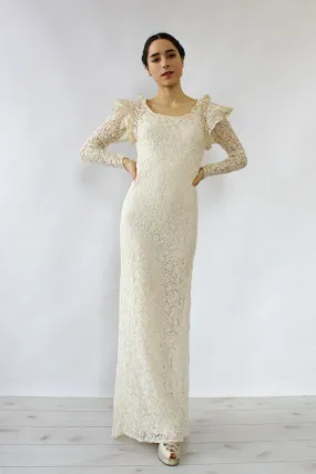 1930s Ivory Lace Gown XS