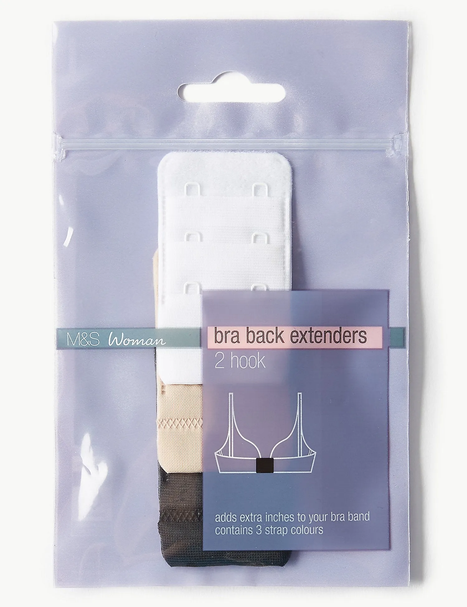 3 Pack 2 Hook Bra Extenders