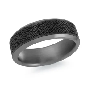 7MM Grey Tantalum & Carbon Fiber Band, Size 10.0