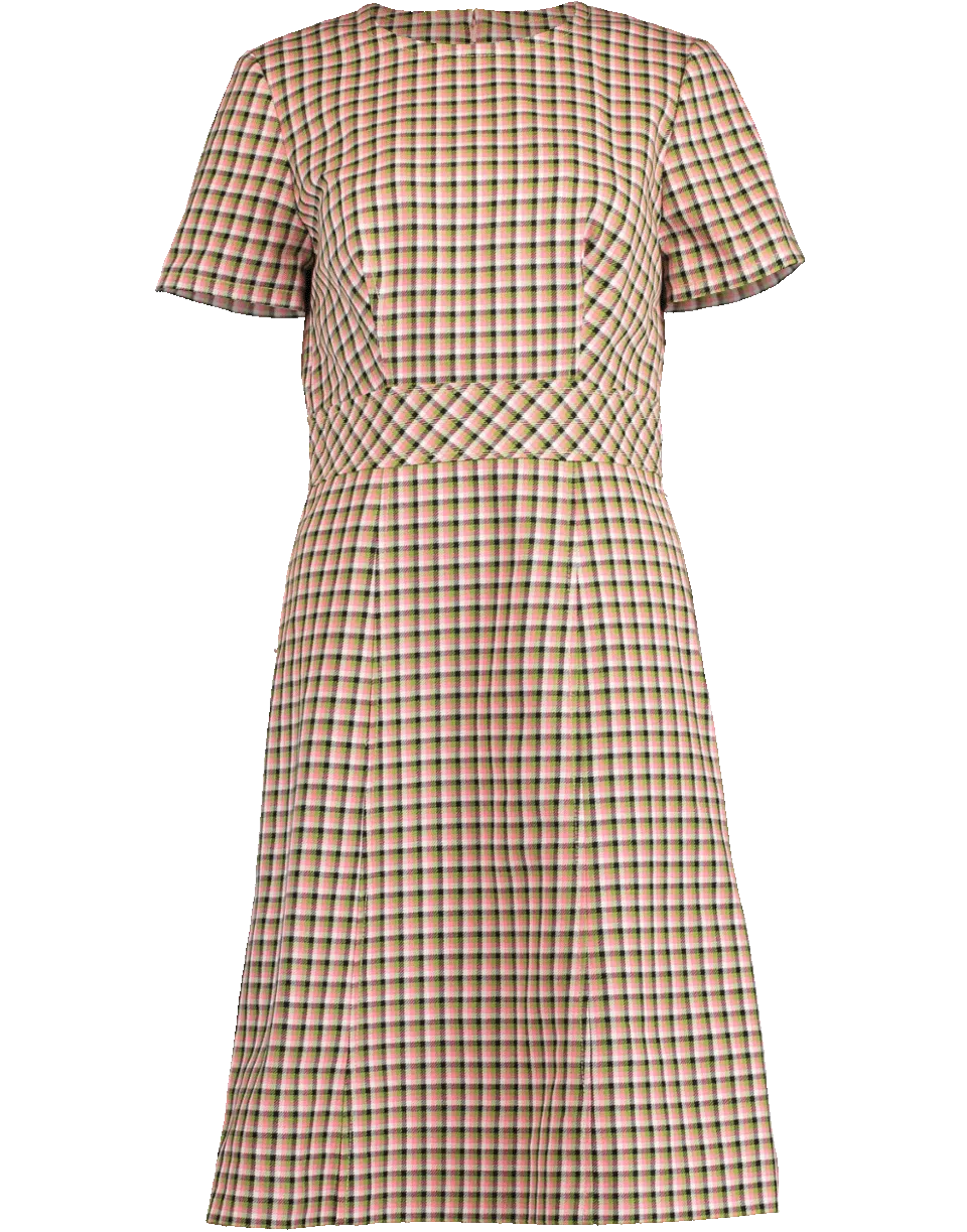 A-Line Cotton Check Dress