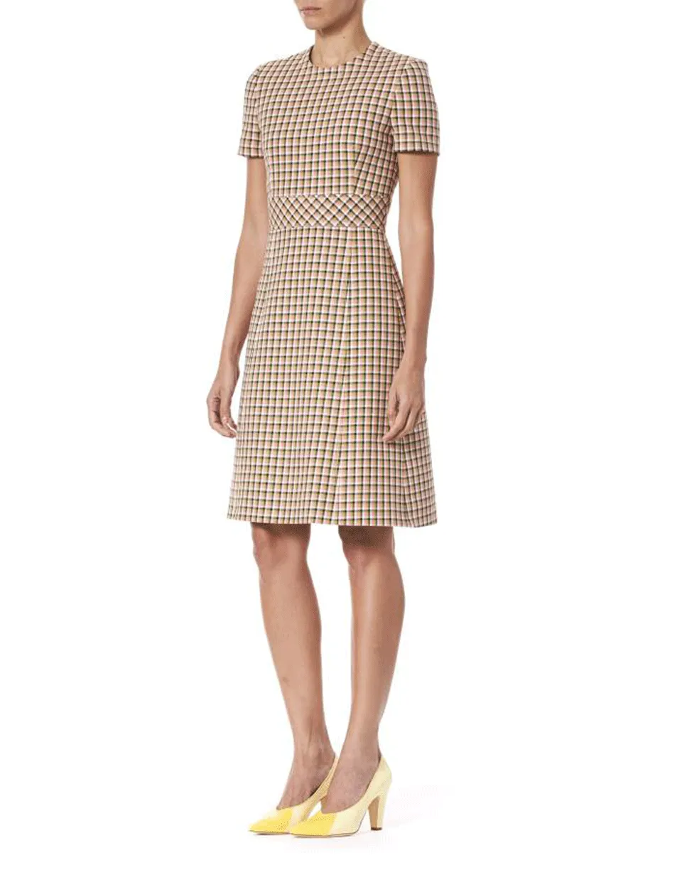 A-Line Cotton Check Dress