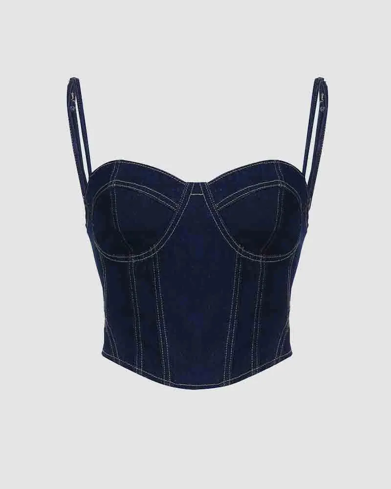 Alcyone Denim Corset Top