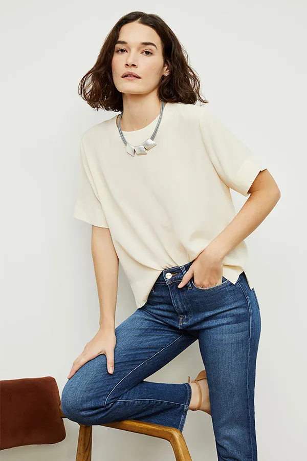 Annika Tee - Washable Silk :: Pearl