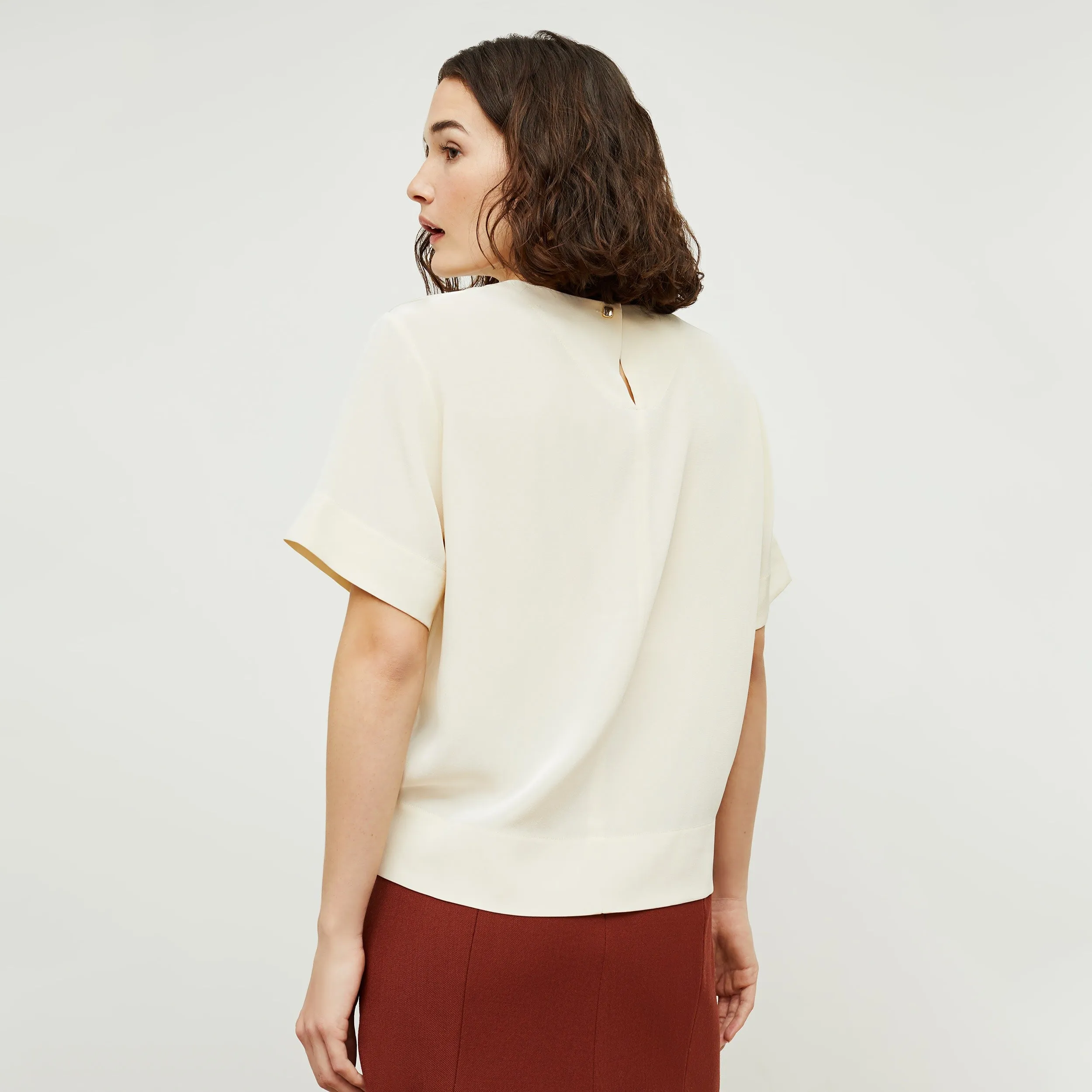 Annika Tee - Washable Silk :: Pearl