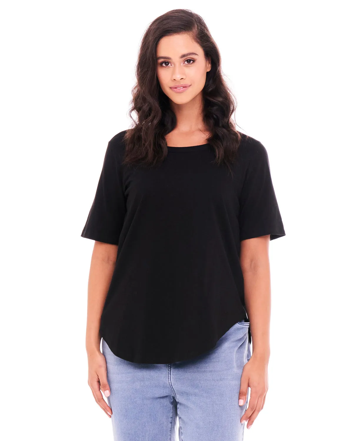 Ariana Basic Cotton Tee - Black