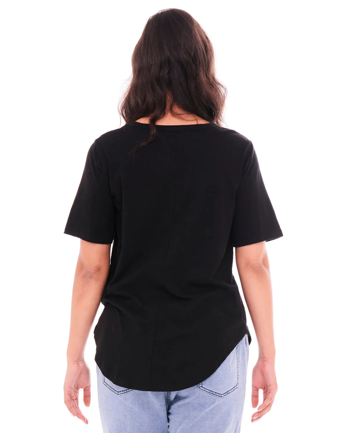 Ariana Basic Cotton Tee - Black