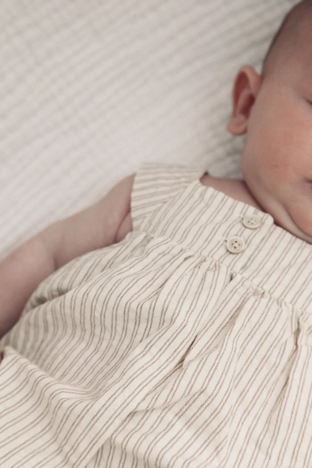 Beige Stripe Soft Cotton Romper