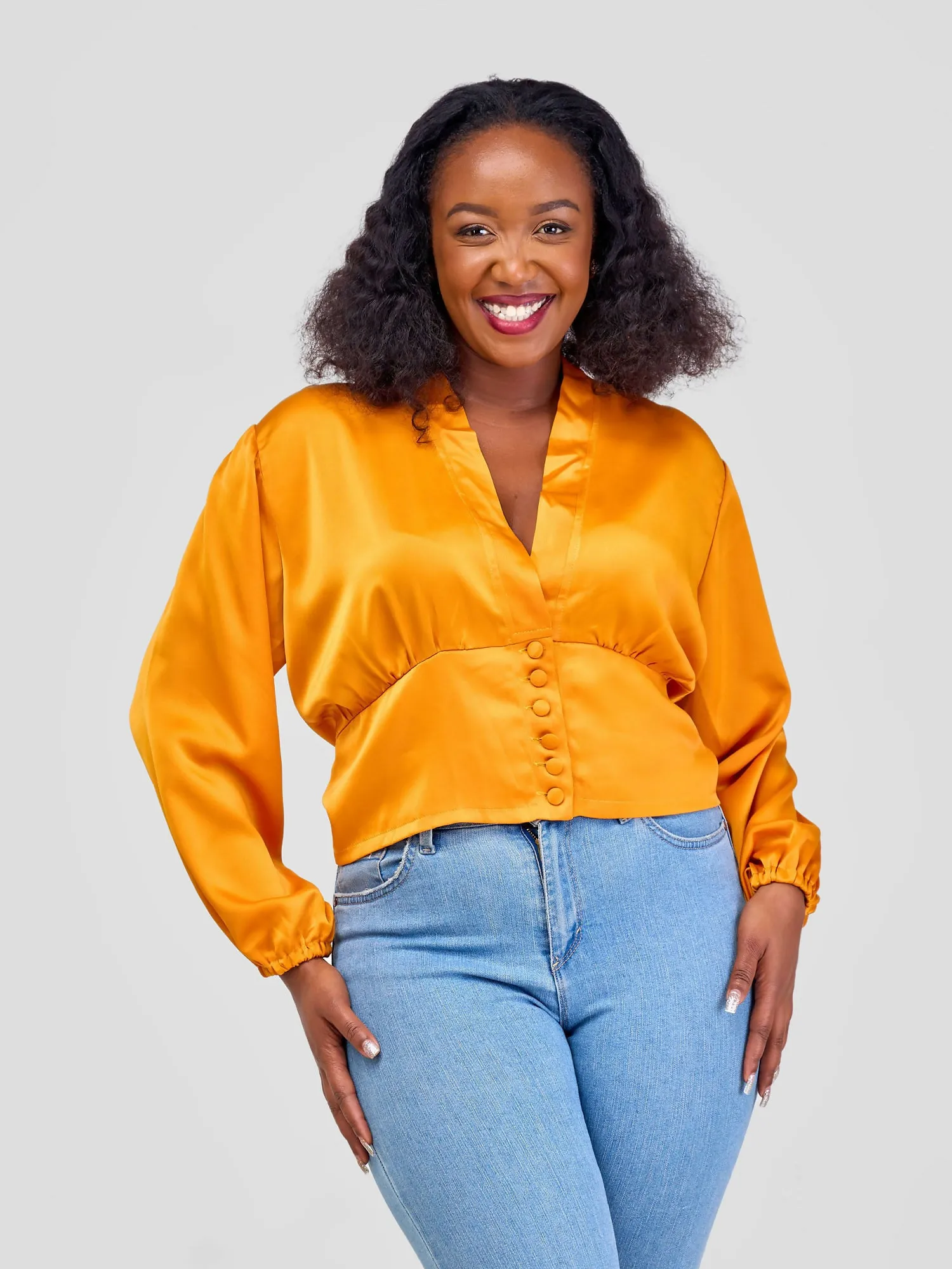 Bella Wangu silk Blouse - Mustard