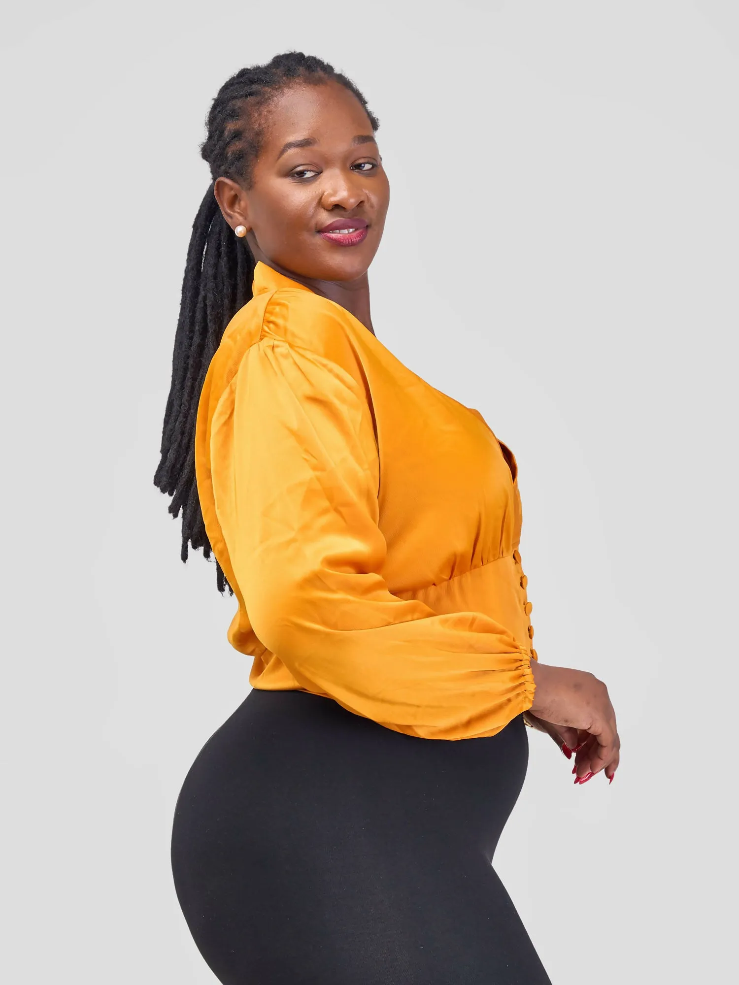 Bella Wangu silk Blouse - Mustard