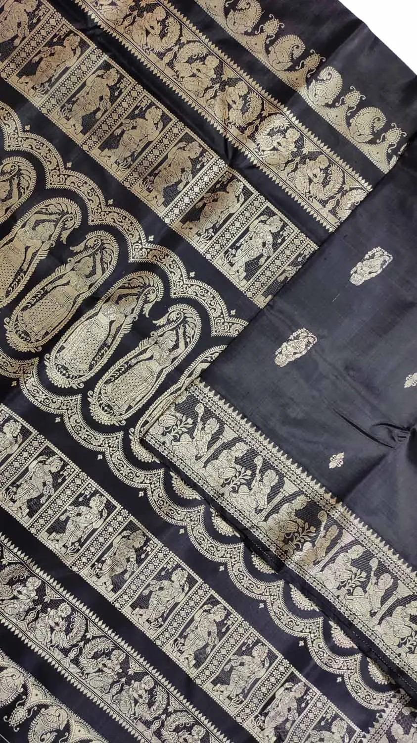 Black Baluchari Handloom Pure Silk Saree