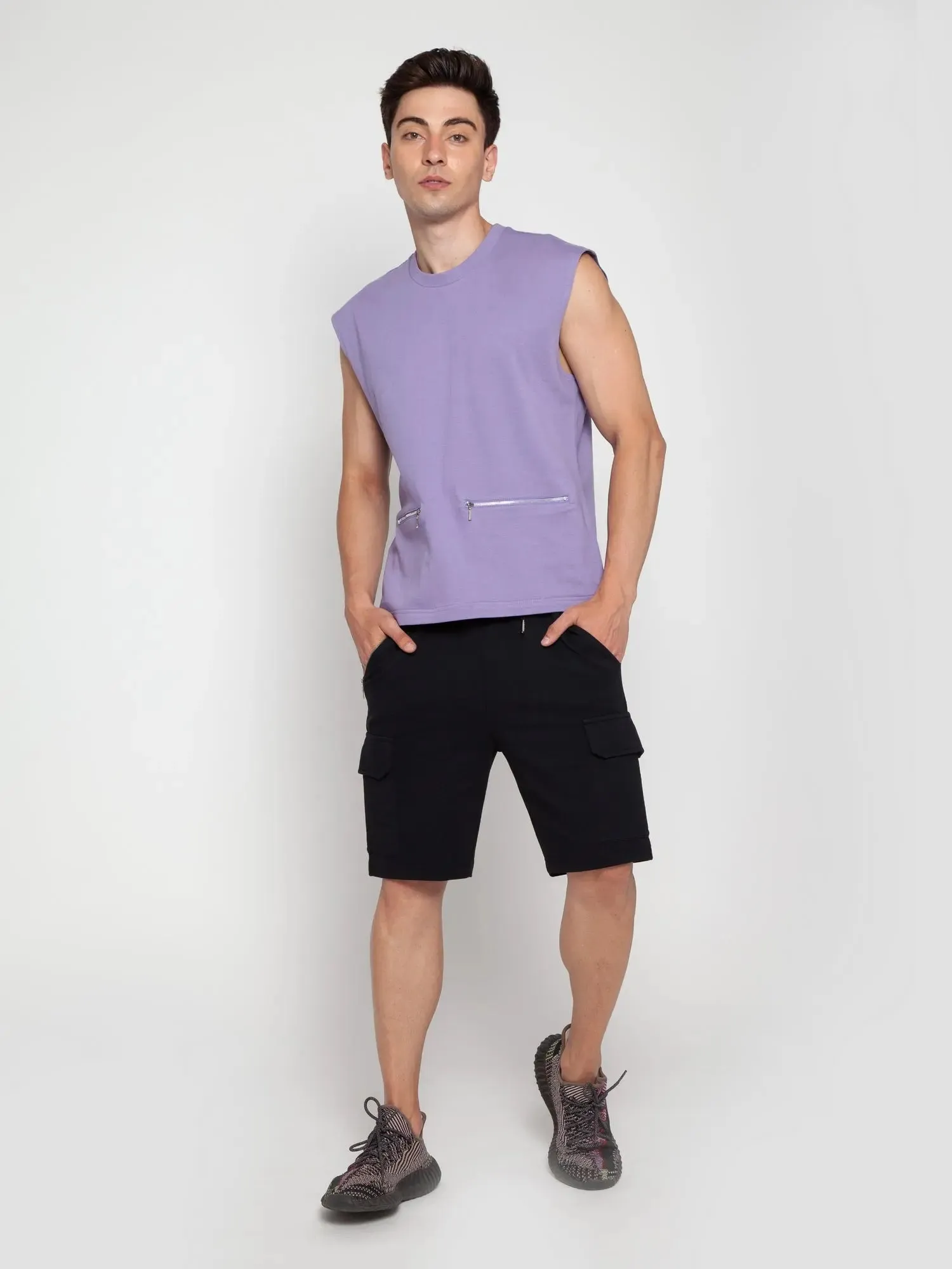 Black Cargo Comfort Shorts