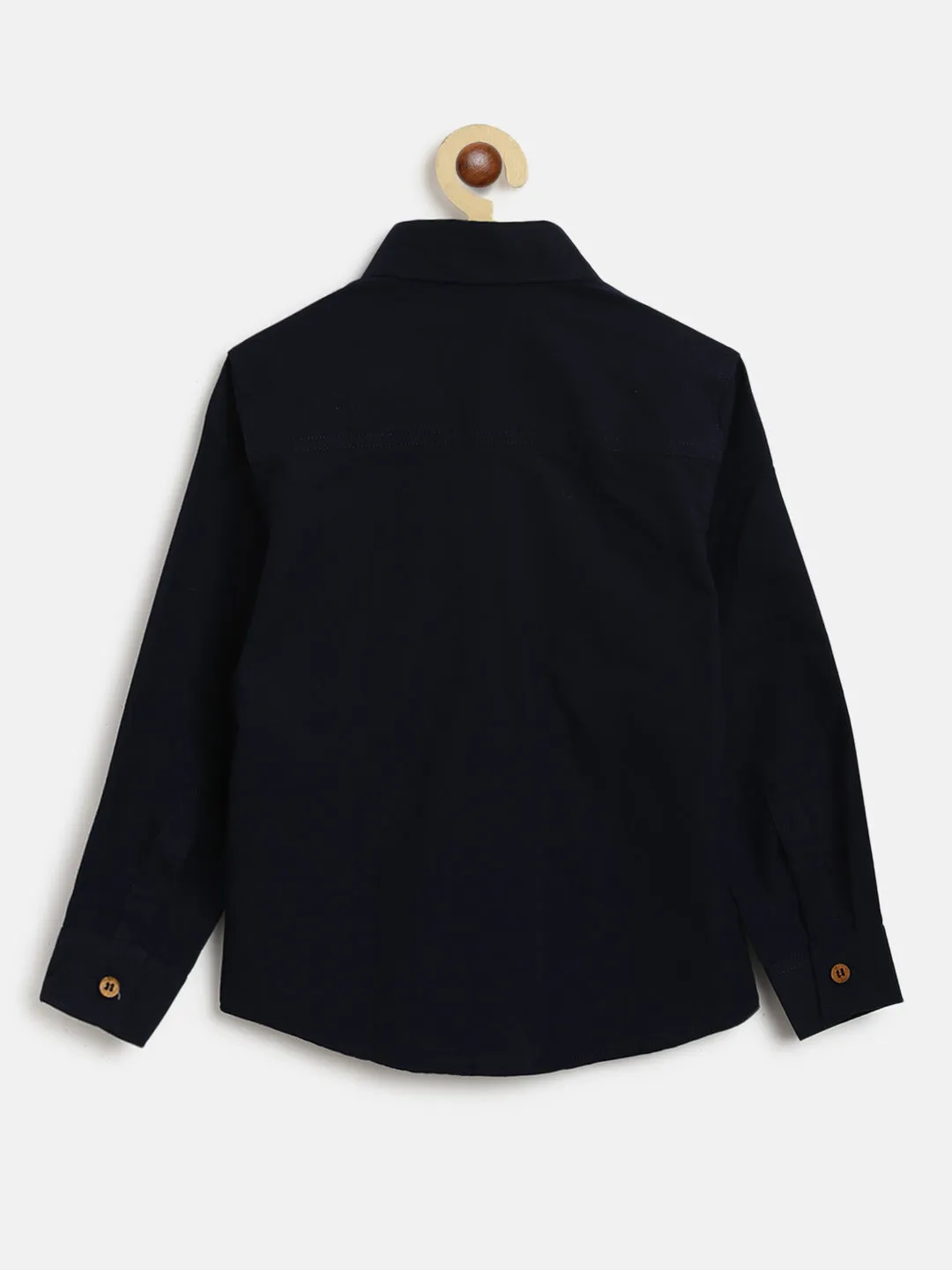 Boys Dark Blue Cotton Shirt