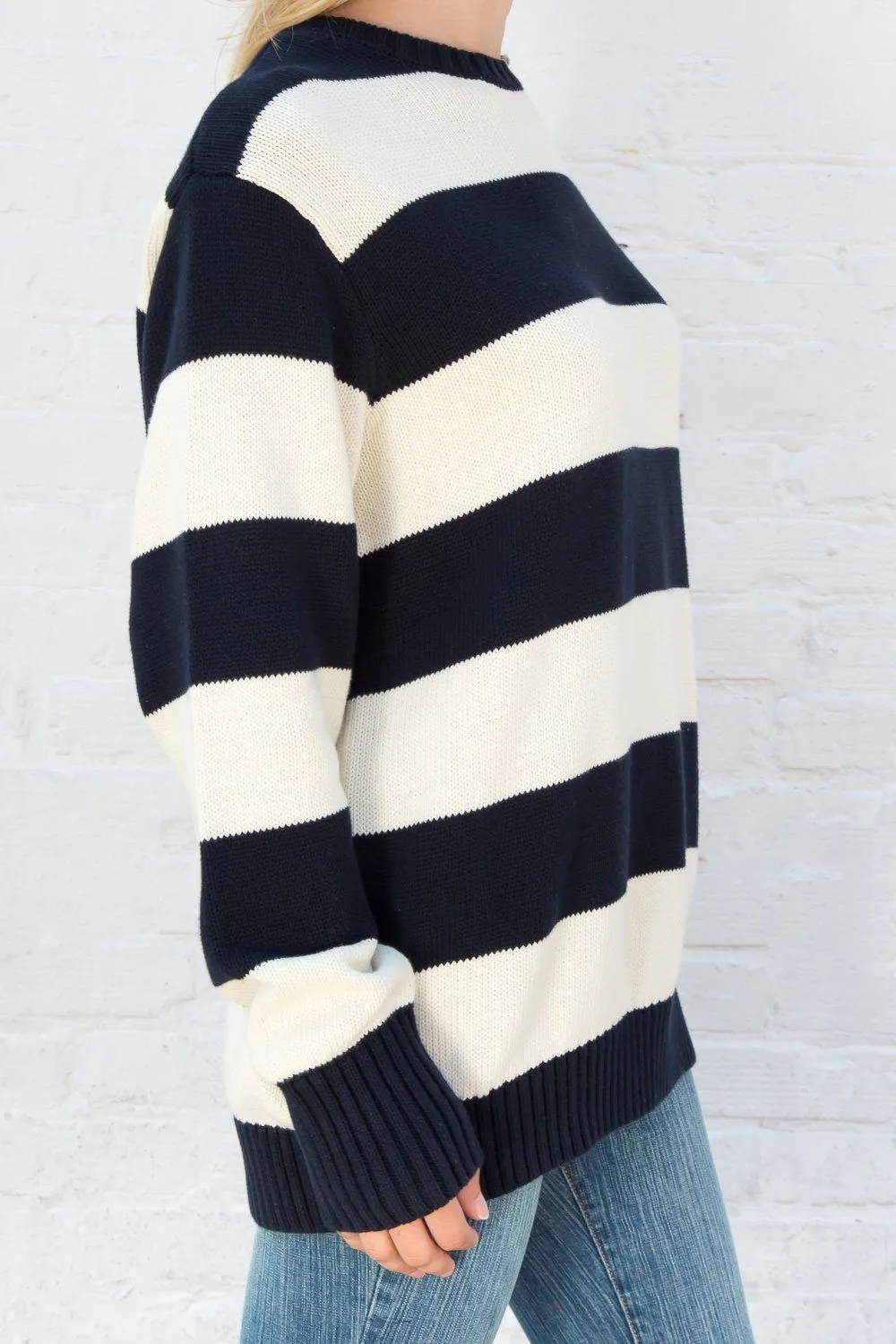 Brianna Cotton Thick Stripe Sweater