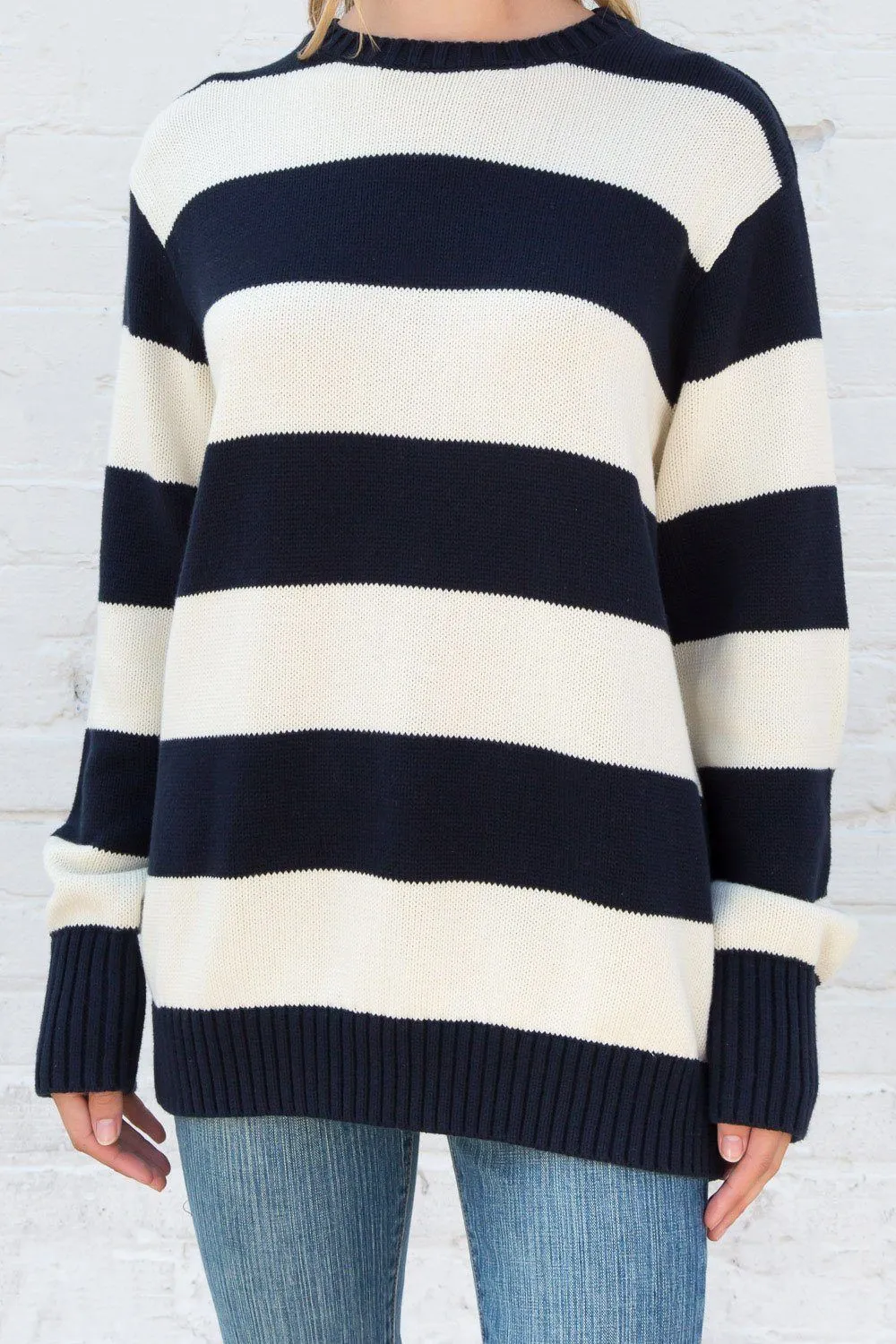 Brianna Cotton Thick Stripe Sweater