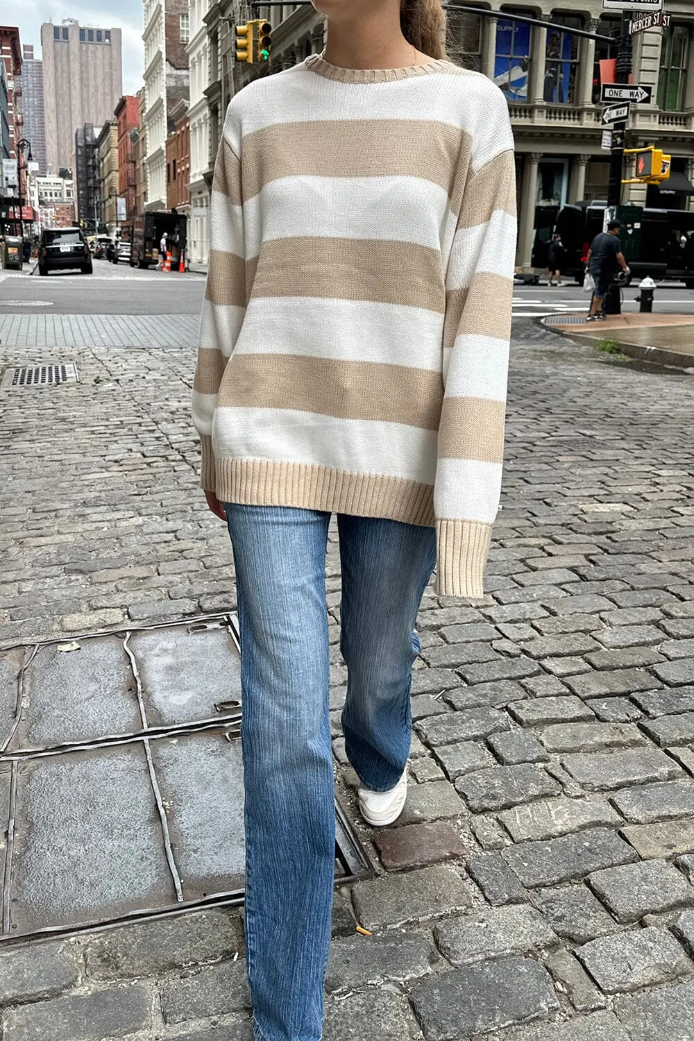 Brianna Cotton Thick Stripe Sweater