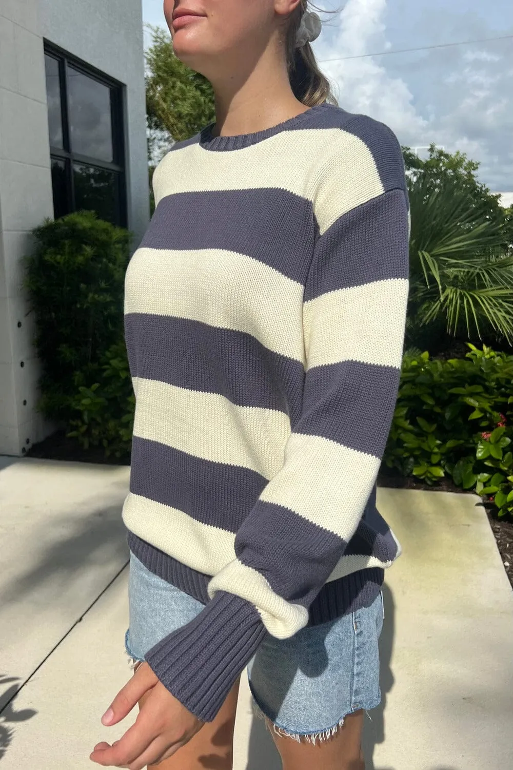 Brianna Cotton Thick Stripe Sweater