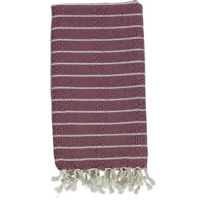 Burgundy Bamboo & Cotton Turkish Towel