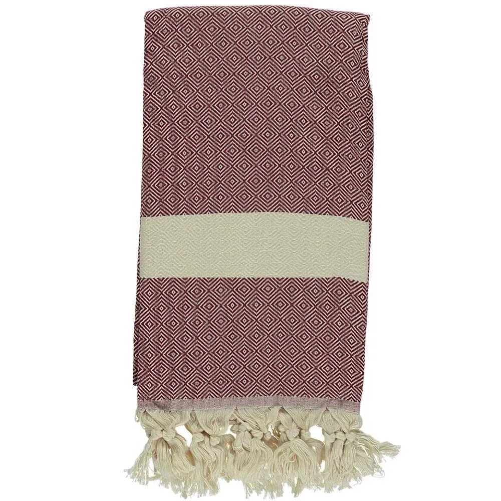 Burgundy Bamboo & Cotton Turkish Towel