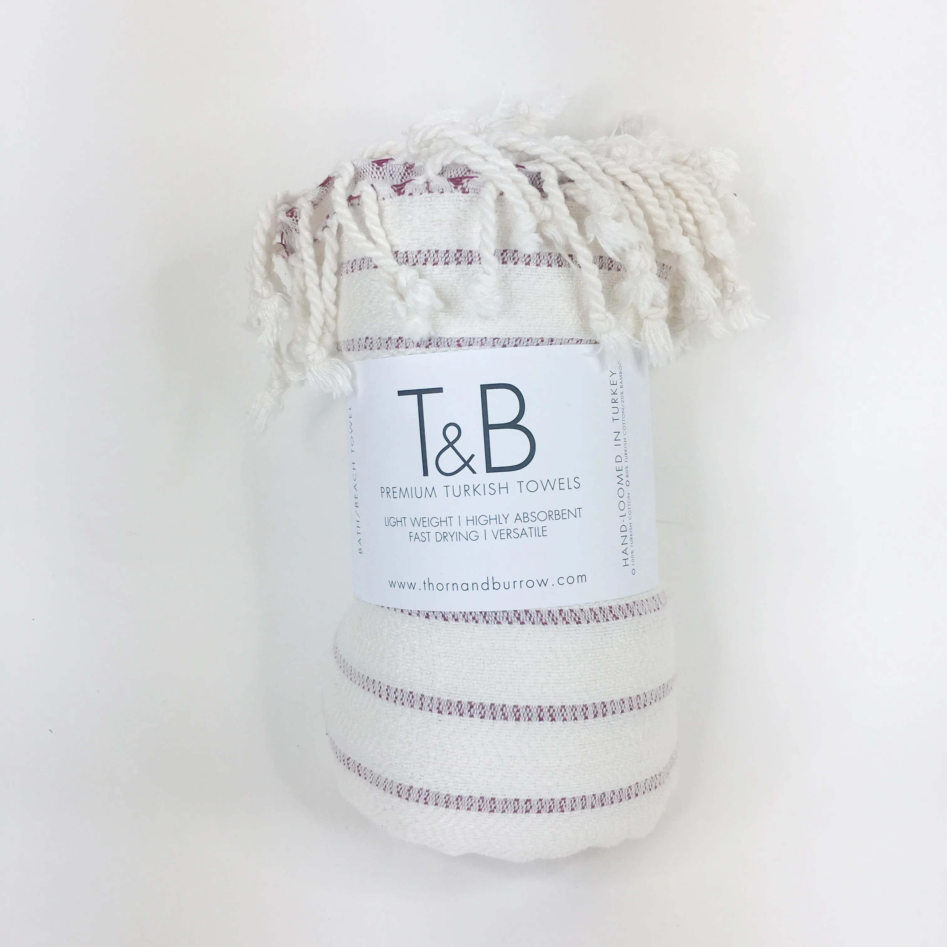 Burgundy Bamboo & Cotton Turkish Towel