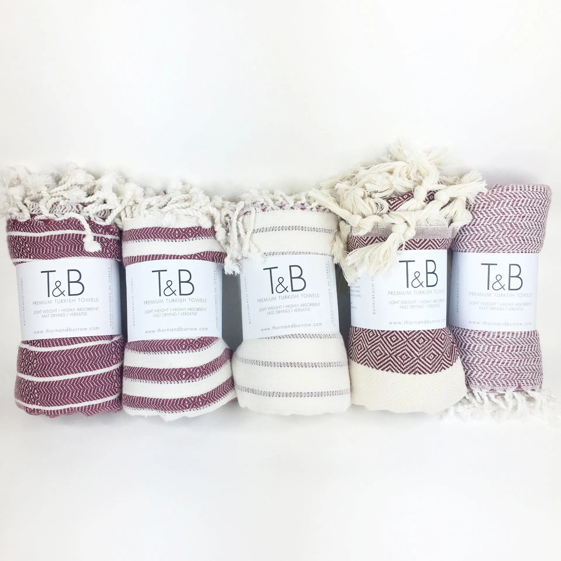 Burgundy Bamboo & Cotton Turkish Towel