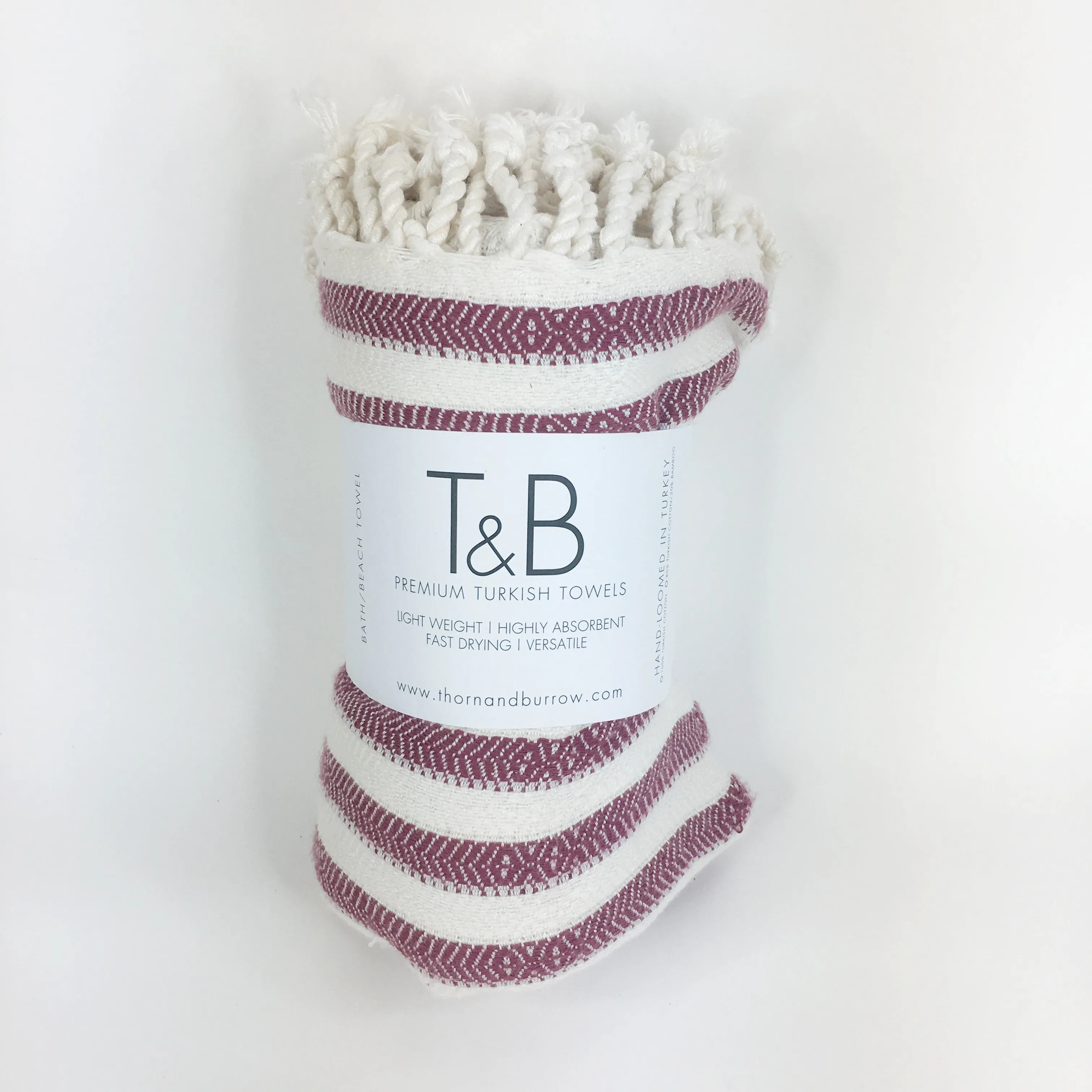 Burgundy Bamboo & Cotton Turkish Towel