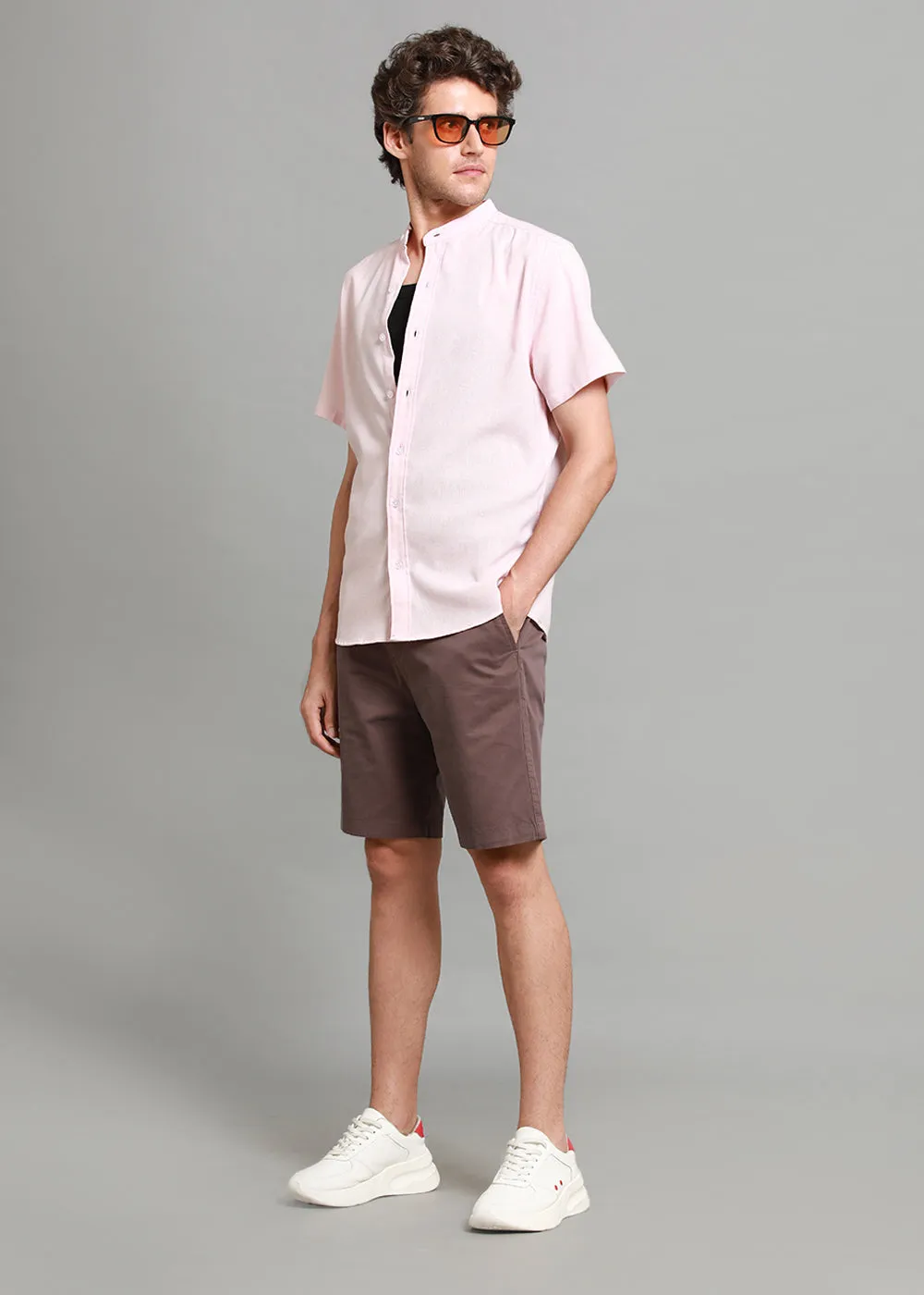 Burnt Brown Cotton Shorts