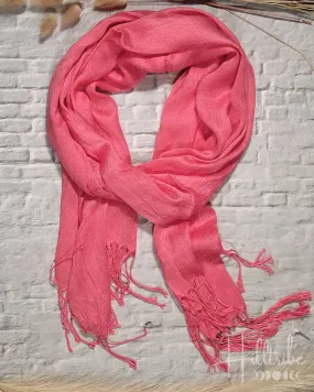 Coral Silk Blend Pashmina