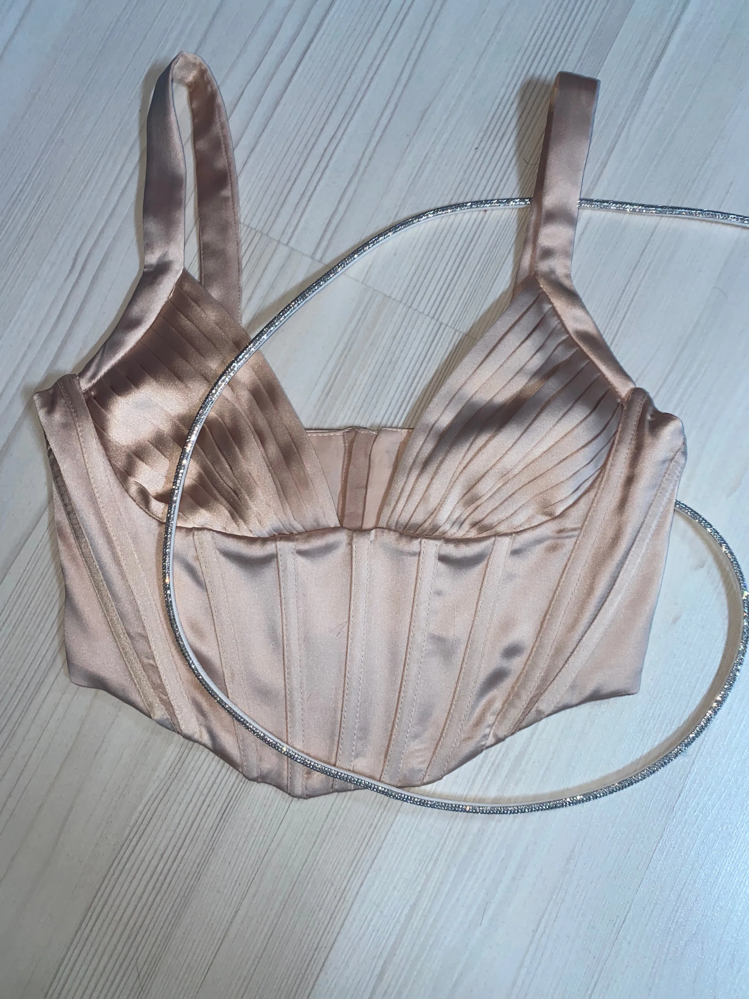 Corset 'Rose Gold' din satin