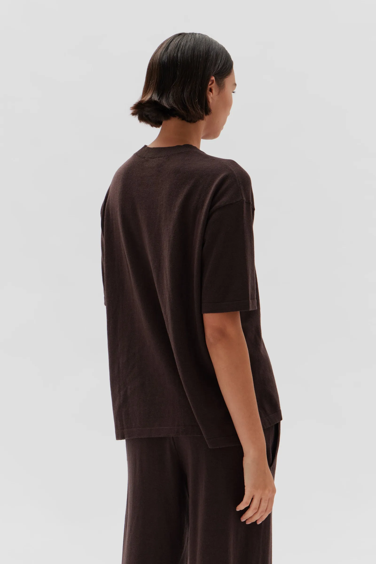 Cotton Cashmere Relaxed Tee Cocoa