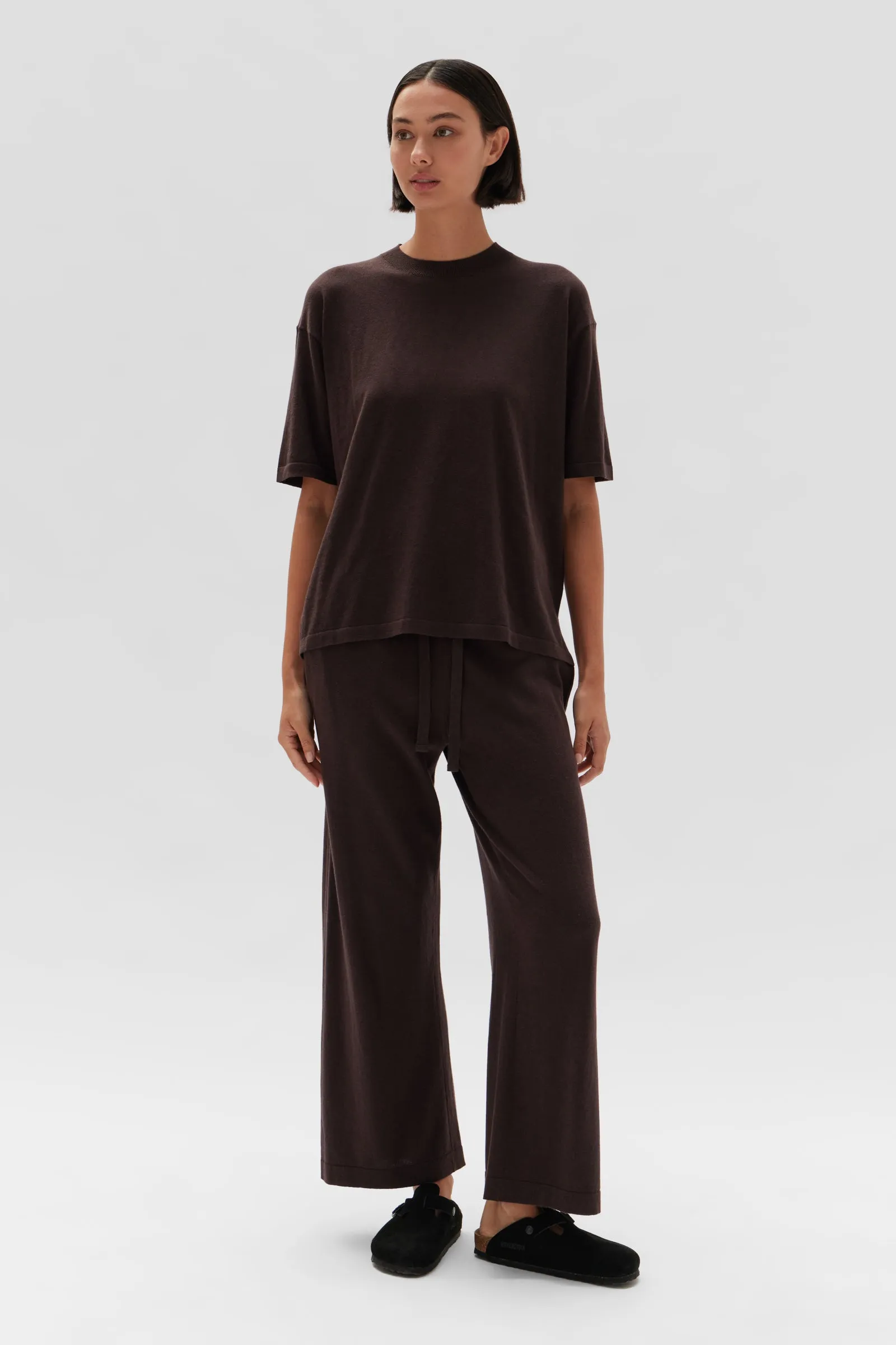 Cotton Cashmere Relaxed Tee Cocoa