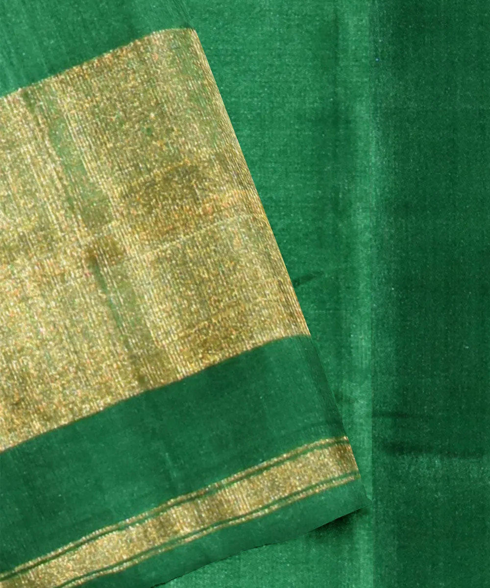 Dark green handloom patola silk saree