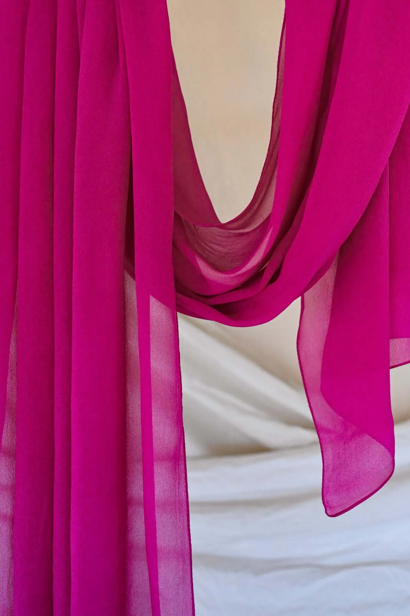 deep fuchsia silk chiffon