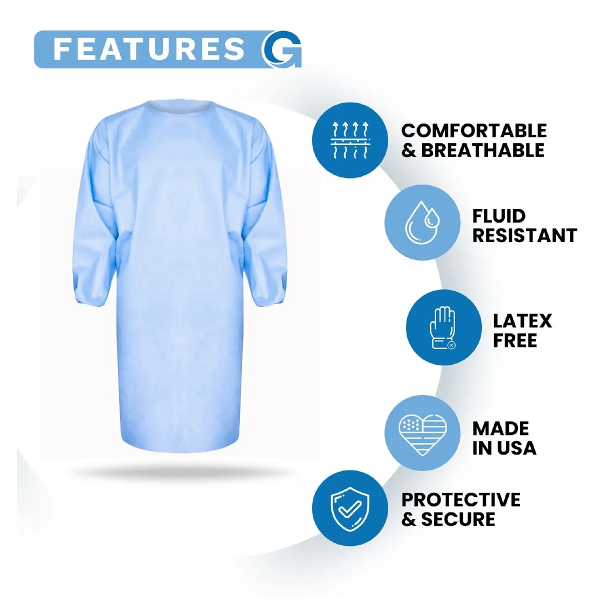 Deluxe Level 2 Isolation Gowns - Disposable - 25 Pack