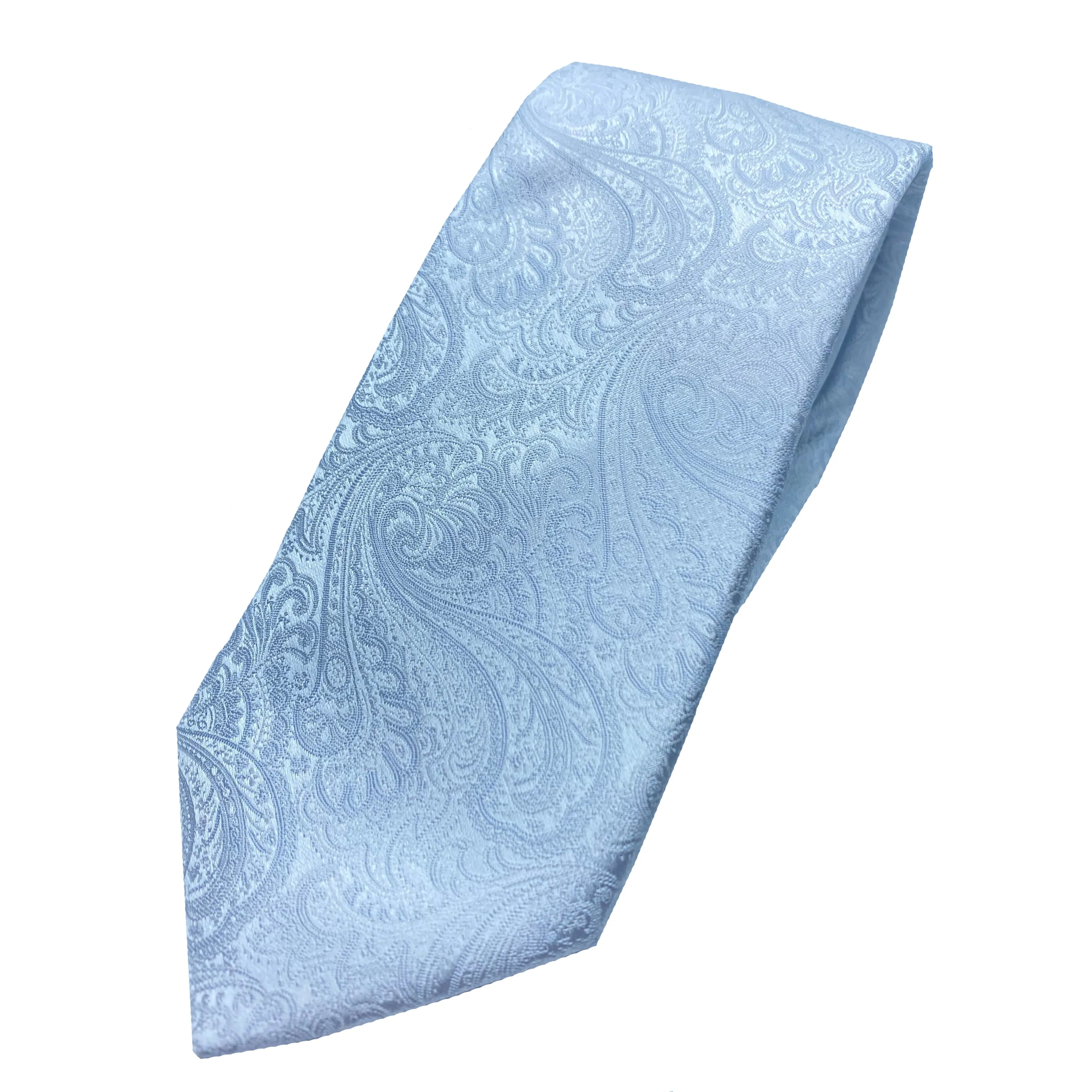 Dormeuil White Paisley Silk Tie