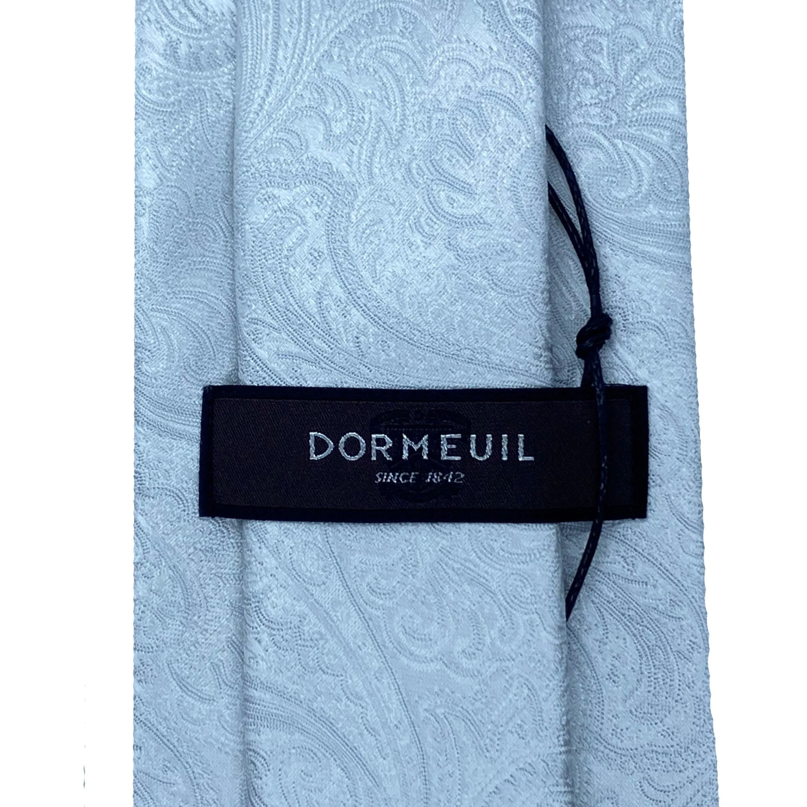 Dormeuil White Paisley Silk Tie