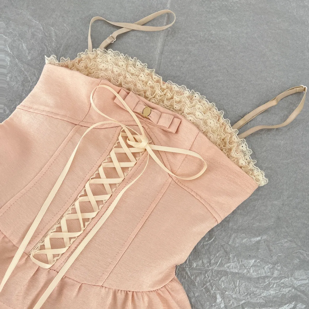 Felicity Pink Lace-Up Dress