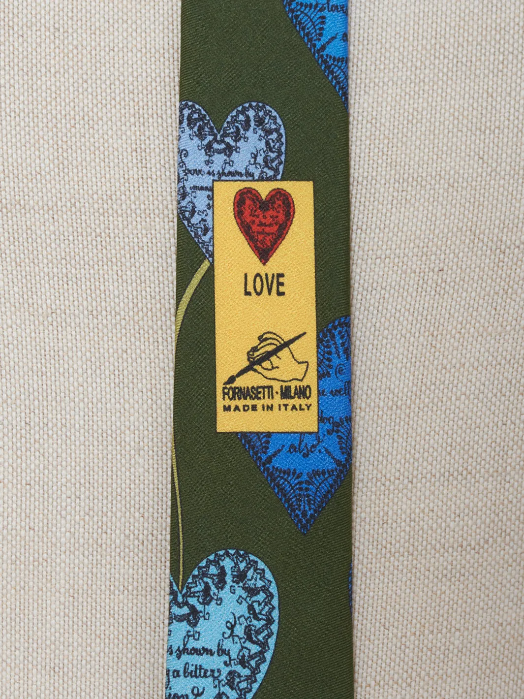 Fornasetti Heart Print Silk Tie