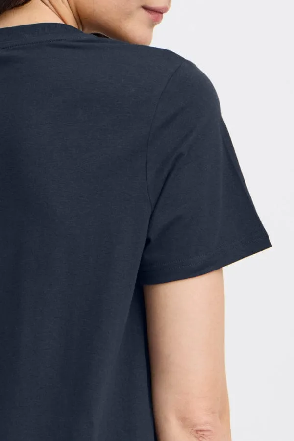 Fransa Cotton T-Shirt Navy