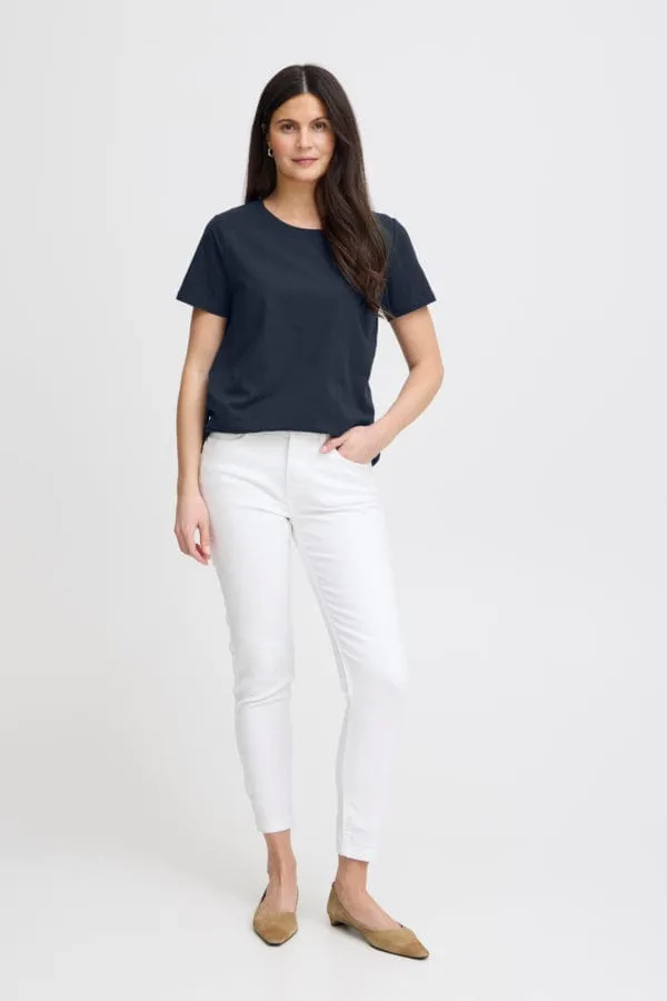 Fransa Cotton T-Shirt Navy