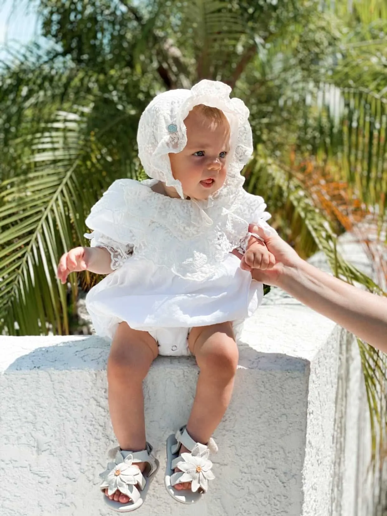 Ivory Lace Bonnet