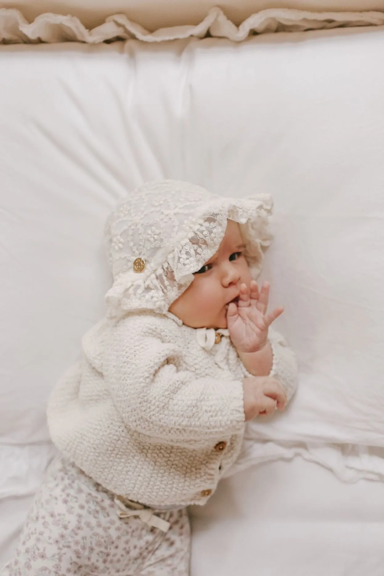 Ivory Lace Bonnet