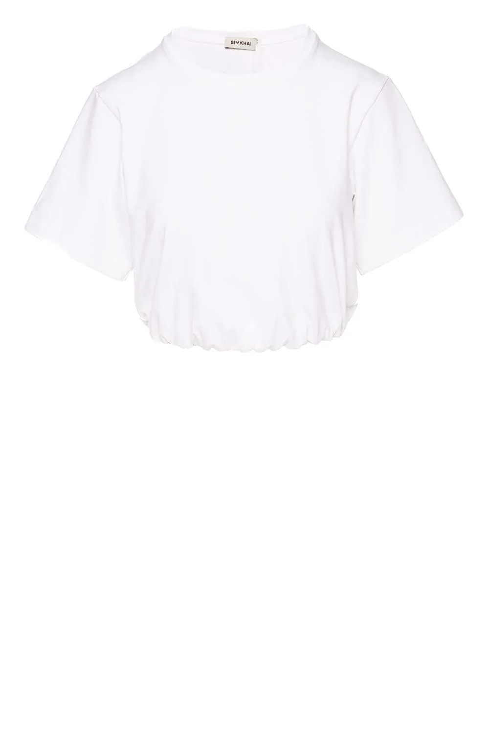 Jojo White Cotton Cropped Tee