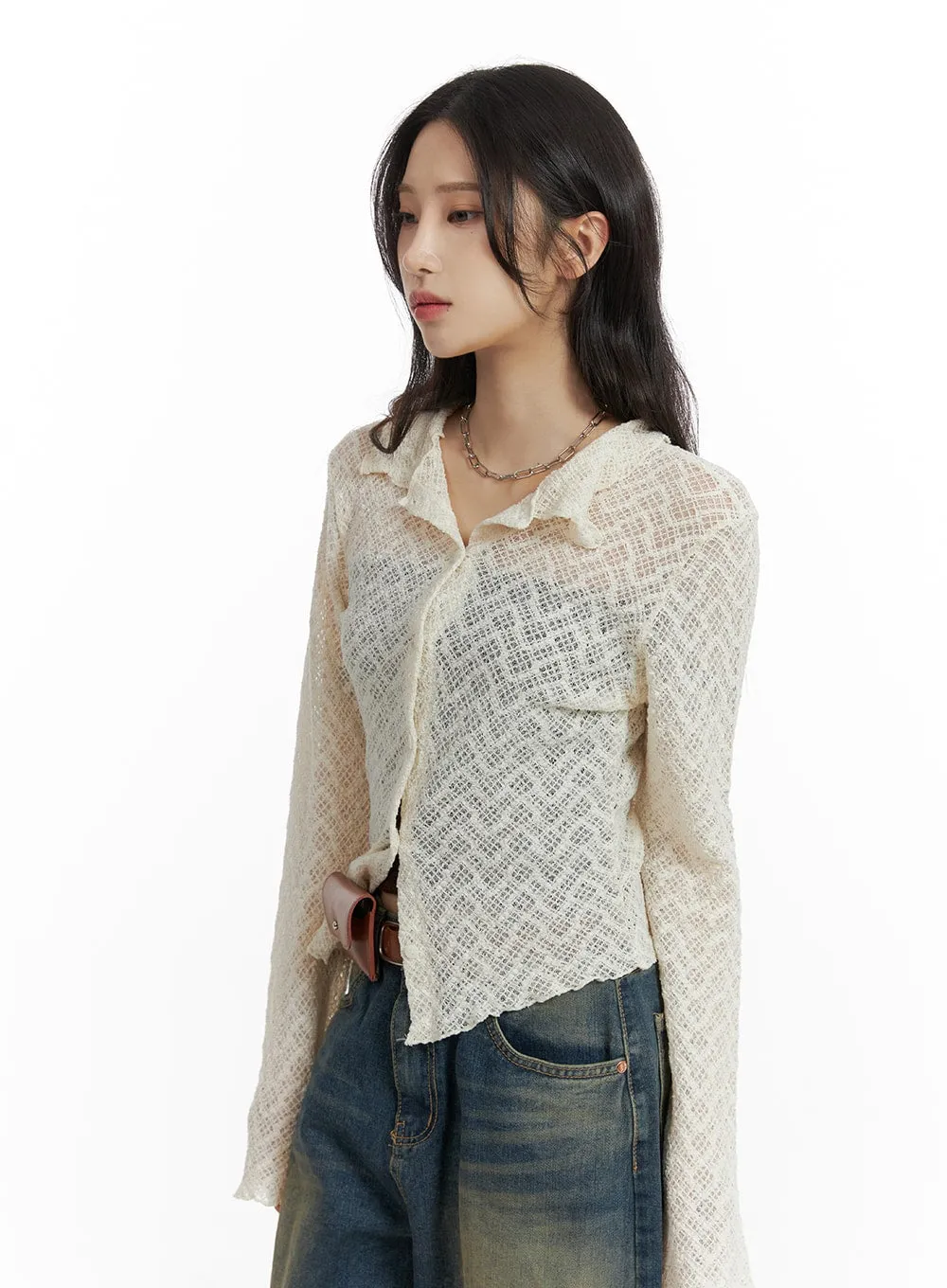 Lace Collar Cardigan CM405