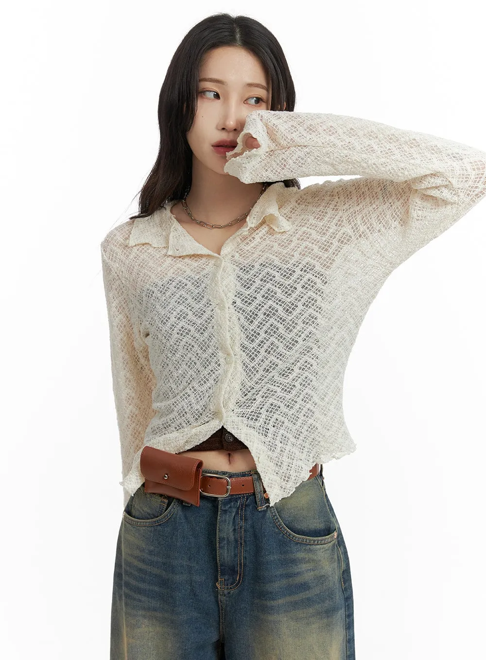 Lace Collar Cardigan CM405