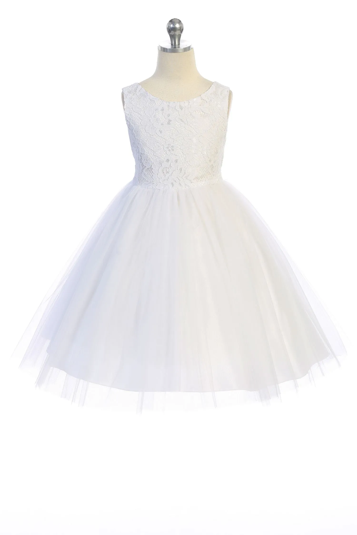 Lace Illusion Girls Dress