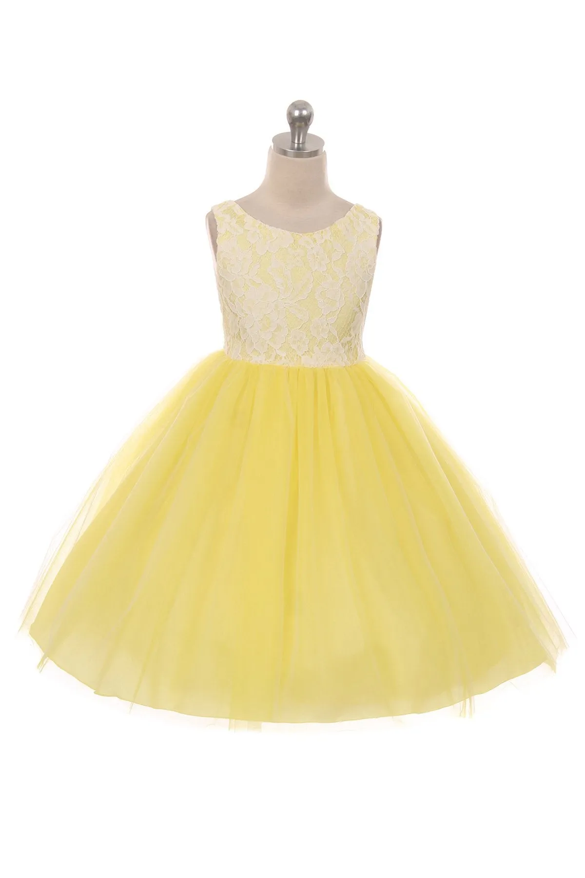 Lace Illusion Girls Dress