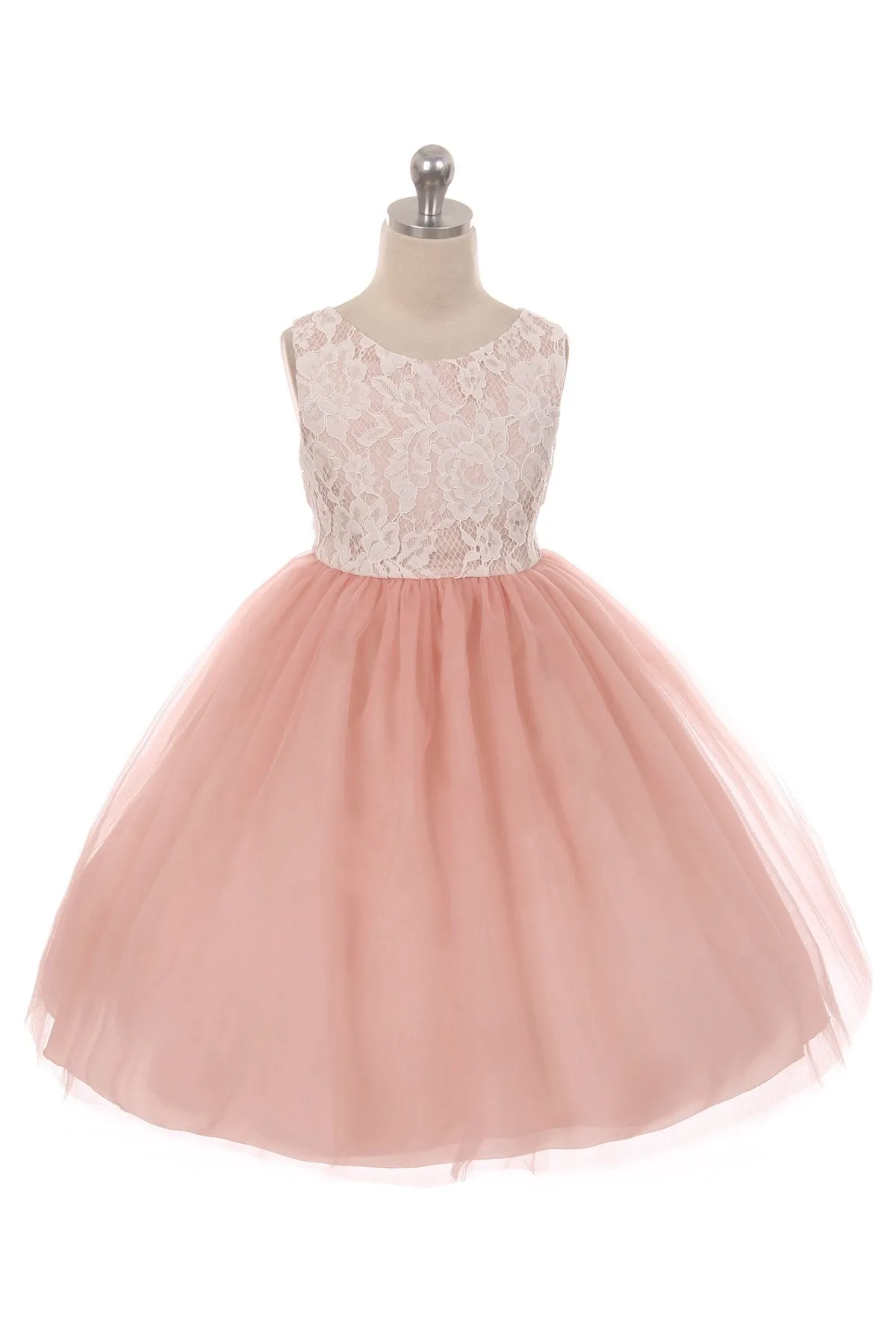 Lace Illusion Girls Dress